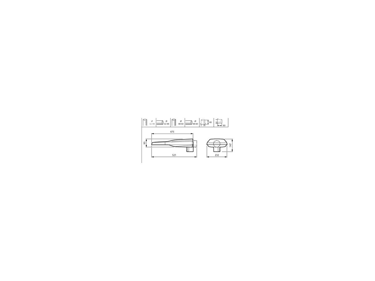 LED-Strassenleuchte LumiStreet MICRO BGP291 22.5W 3080lm 740 Ø48/76mm