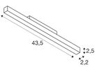 LED-Spot SLV IN-LINE 22 48V TRACK 14W 1230lm 930 35° DALI 435×22mm schwarz