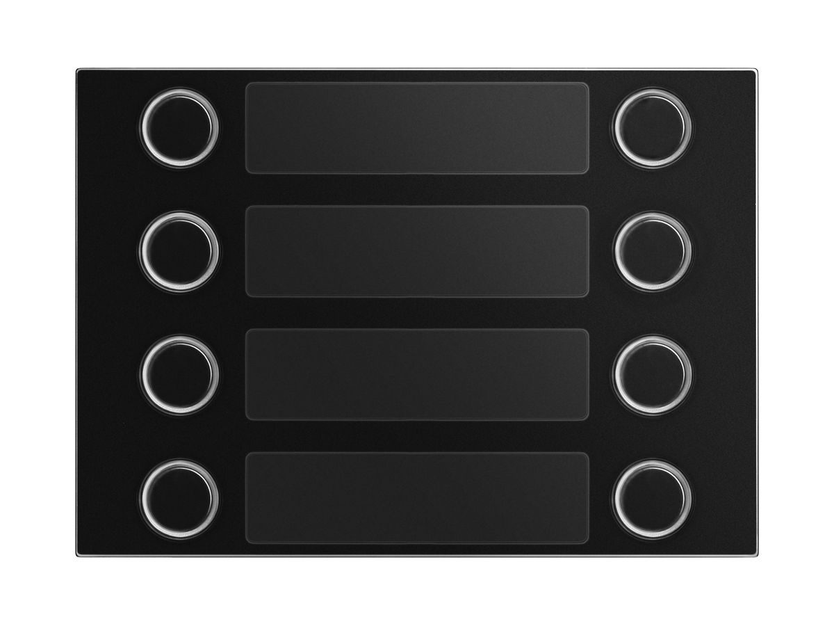 Frontplatte für Ruftastenmodul Urmet Alpha, 8×Taste (4×2), IP55, schwarz