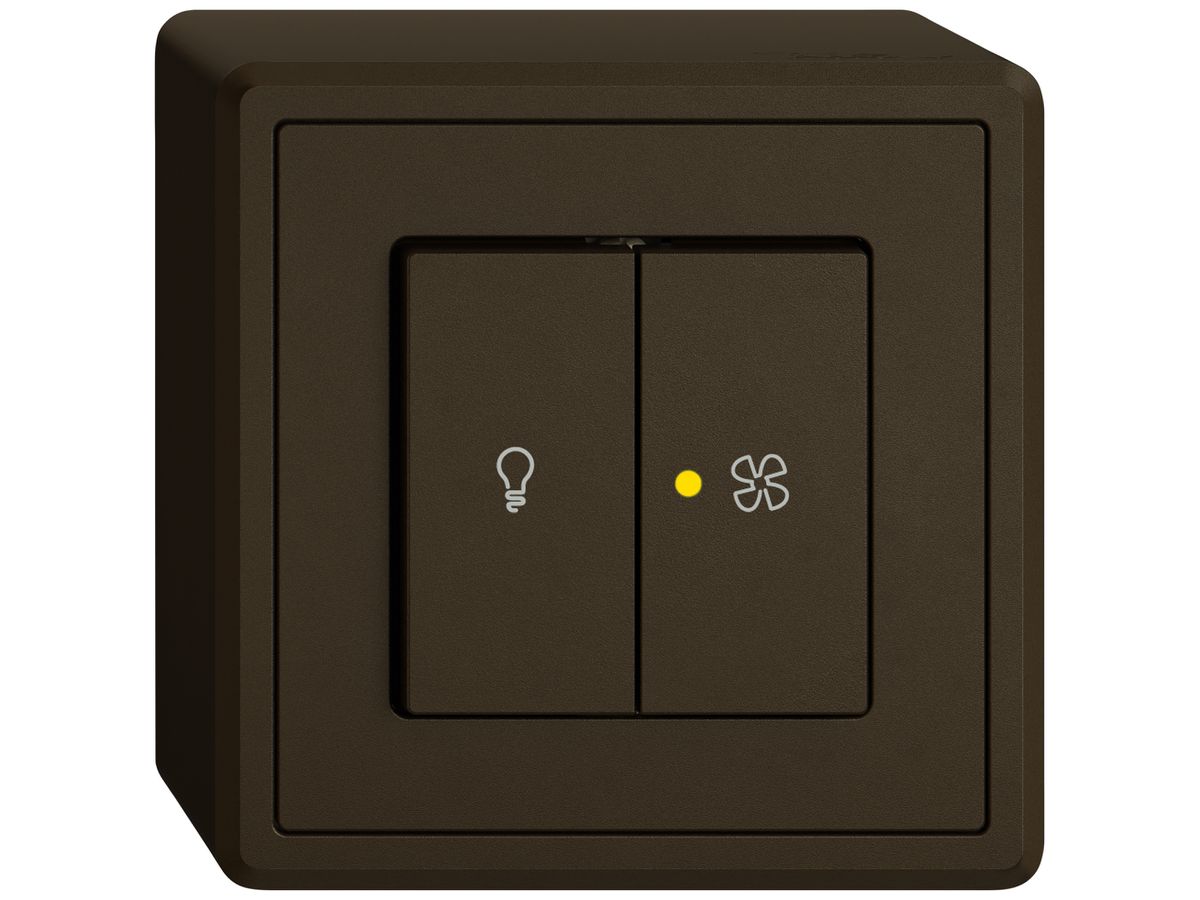 AP-Leuchtdruckschalter EDIZIO.liv SNAPFIX® für Licht&Venti 3/3/1L KS gelb br