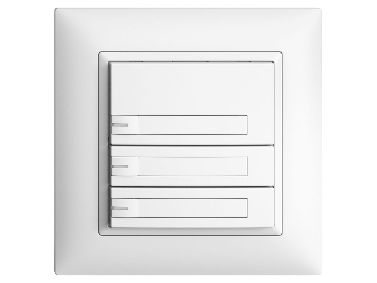 UP-KNX-Taster RGB EDUE FMI, 250mW, m.RGB-LED, m.Papier., 3×Taste, 1×Tastenb., ws