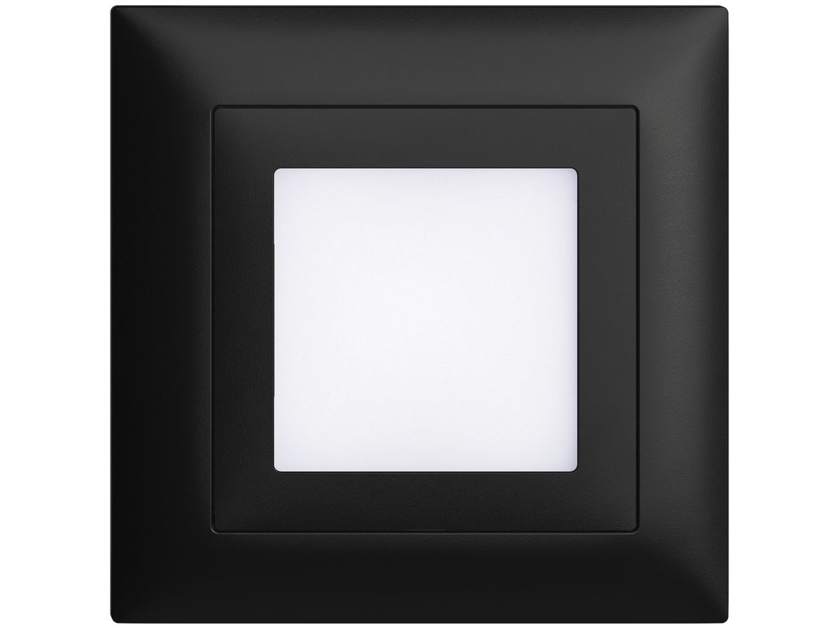 UP-Frontset EDIZIOdue schwarz 88×88mm für LED-Leuchte