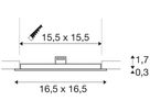 LED-Downlight SLV SENSER 18 SQUARE 12W 880lm 4000K 165/155×165/155×20mm weiss
