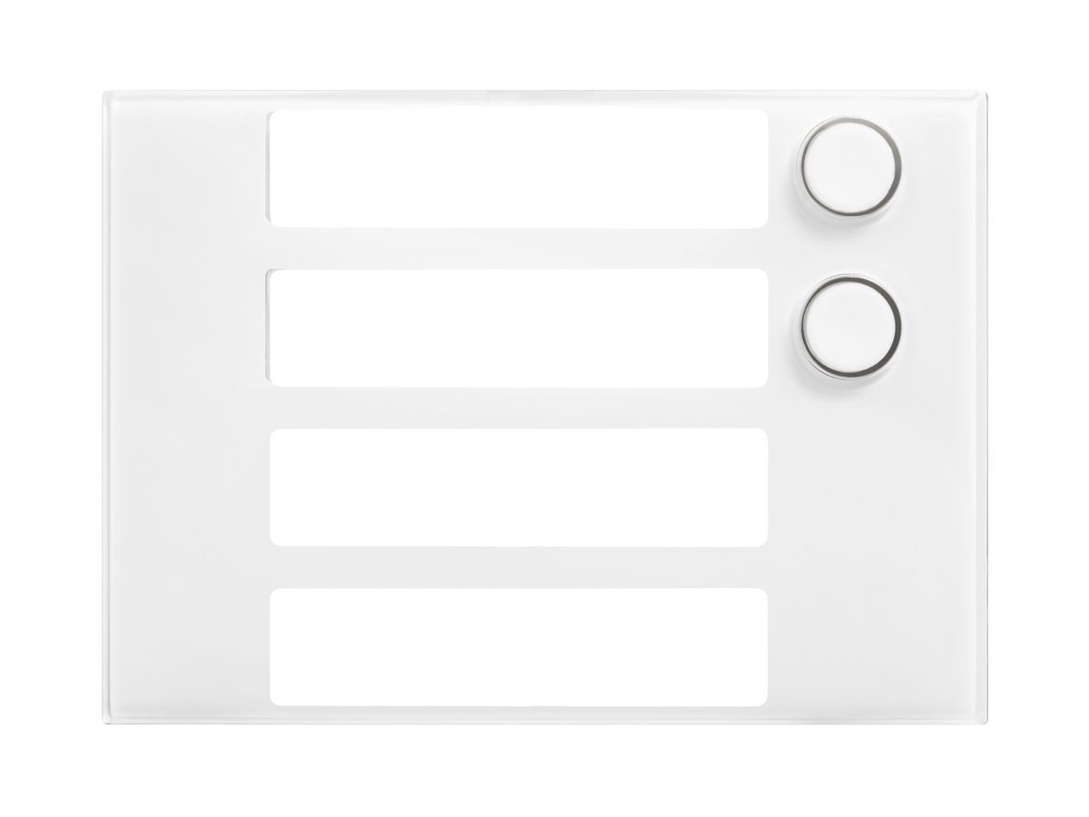 Frontplatte für Ruftastenmodul Urmet Alpha, 2×Taste, IP55, weiss