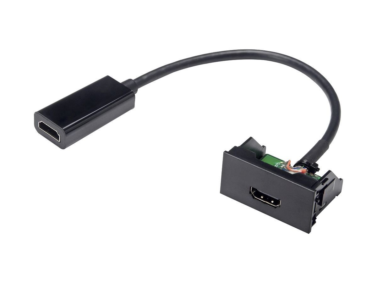 HDMI-Modul Cecoflex für AV-Montagesystem, 4K/60Hz f/f, Kabel, schwarz