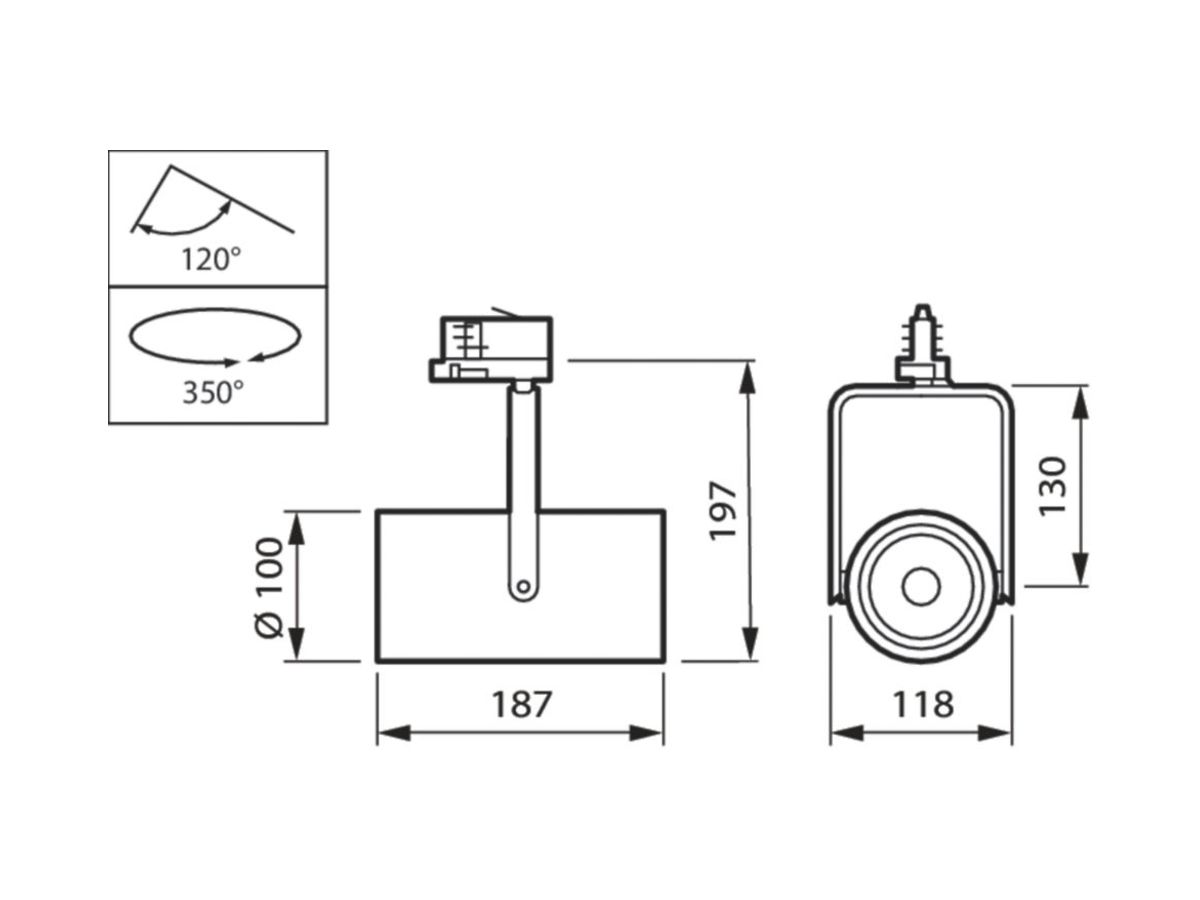 LED-Spotleuchte Philips ST321T für Schiene, 23.5W, 840, 2700lm, 54° schwarz