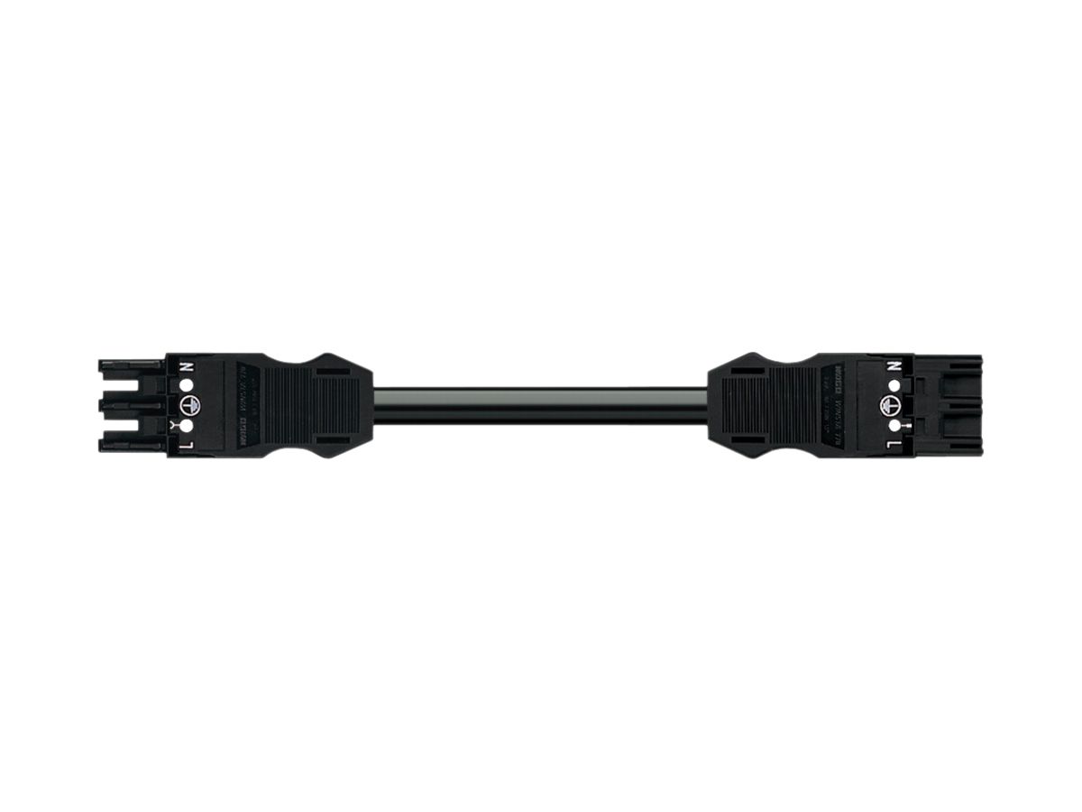 Verbindungsleitung WAGO 3×2.5mm² 20A 250V 2m Cod.A schwarz