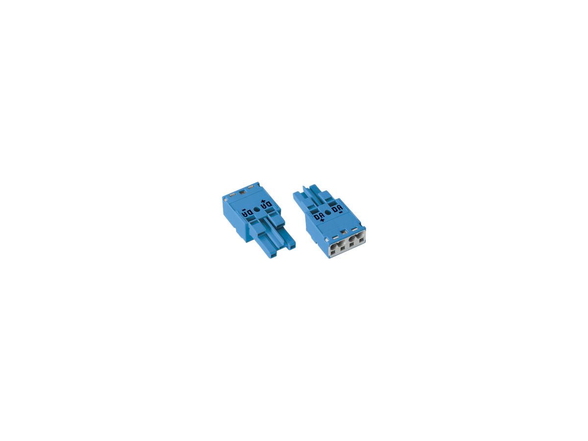 Buchse WAGO 2L 0.5…4mm² blau Cod.I 25A 250V ohne Zugentlastungsgehäuse