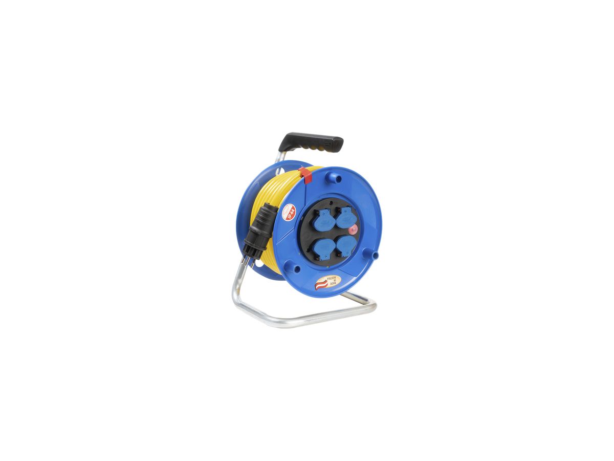 Kabelrolle BAT Ø290mm AT-N07V3V3-F 3×1.5mm² 50m gelb IP44 Kunststoff blau