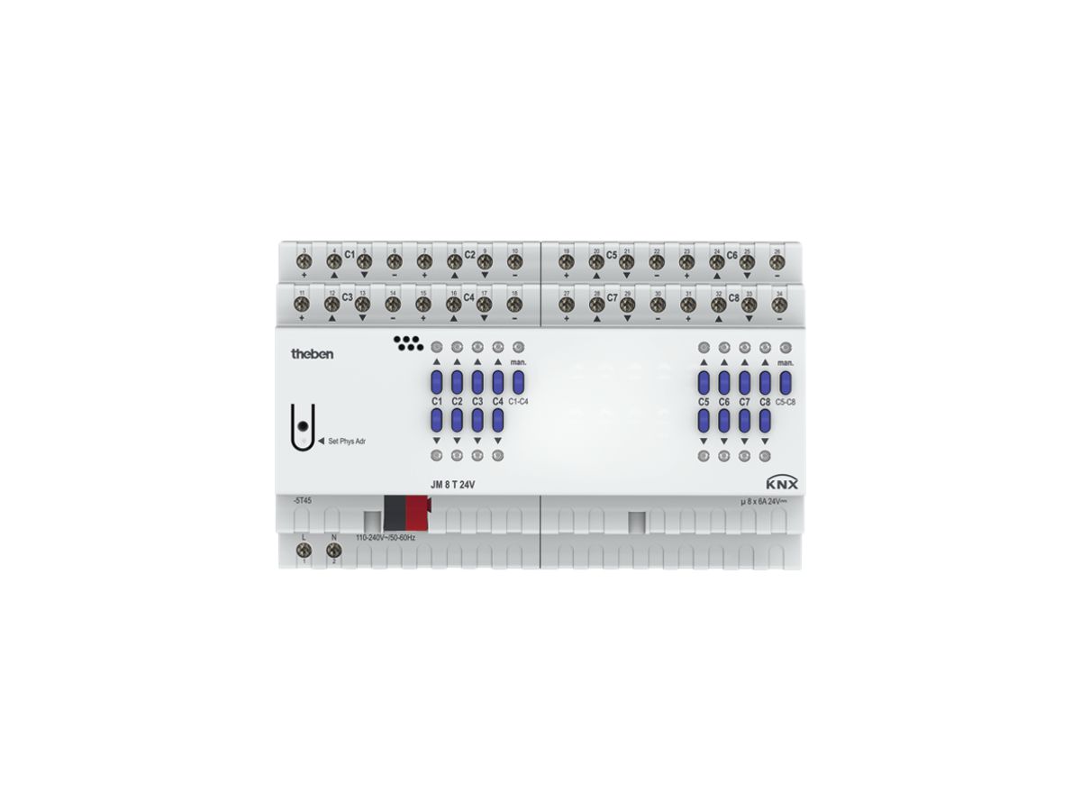 REG-Jalousieaktor Theben JM 8 T KNX 8-fach, 24V