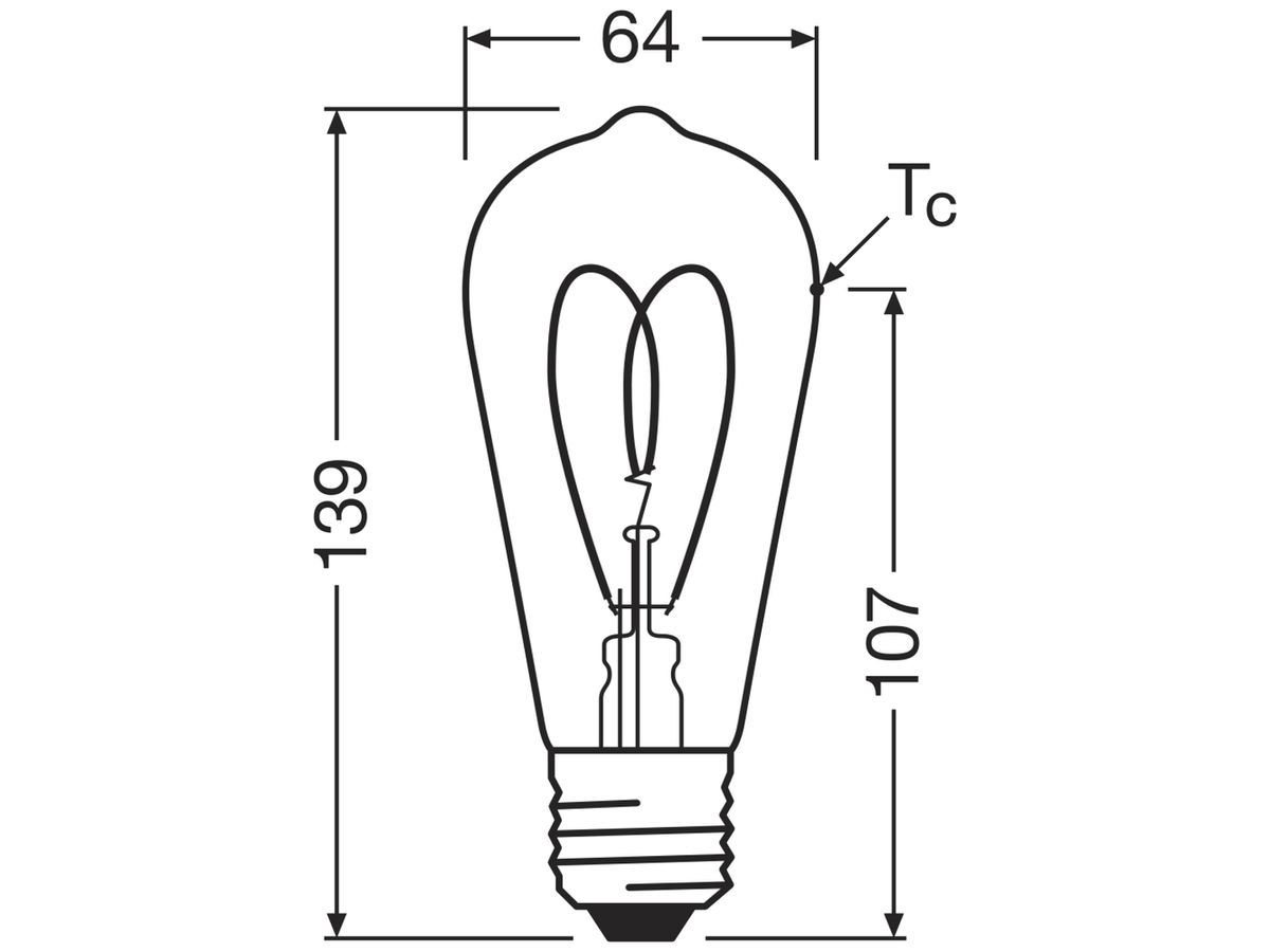 LED-Lampe Osram Vintage 1906 E27 8W 806lm 822 DIM Ø64×139mm Gold