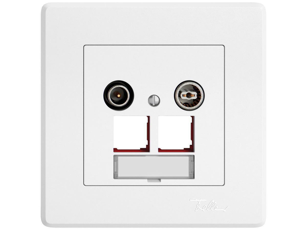 UP-Multimediadose TV-R EDIZIO.liv SNAPFIX® EASYNET f.2×RJ45 S-One 4dB ws