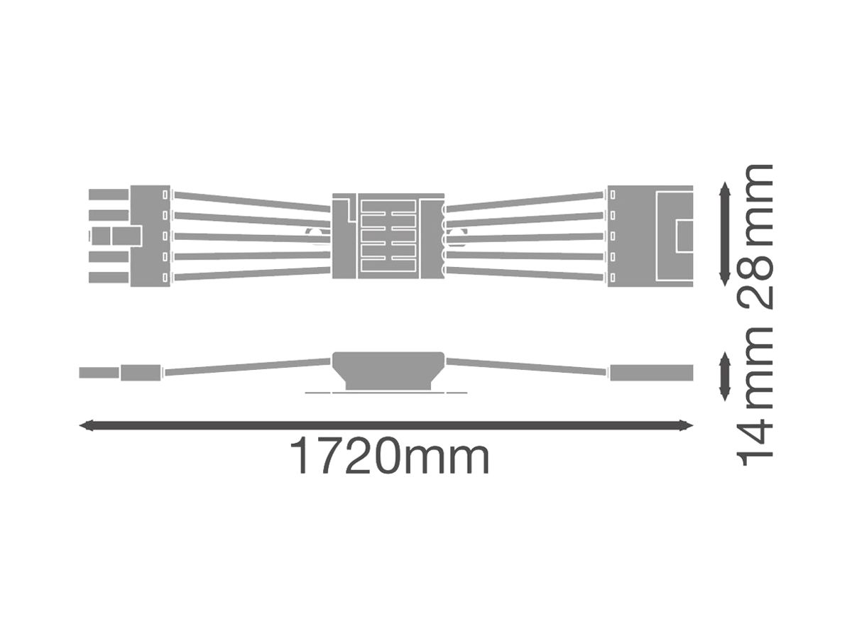 Durchverdrahtung LEDVANCE LINEAR INDIVILED 5×2.5mm² 1720mm Stecker/Buchse gelb