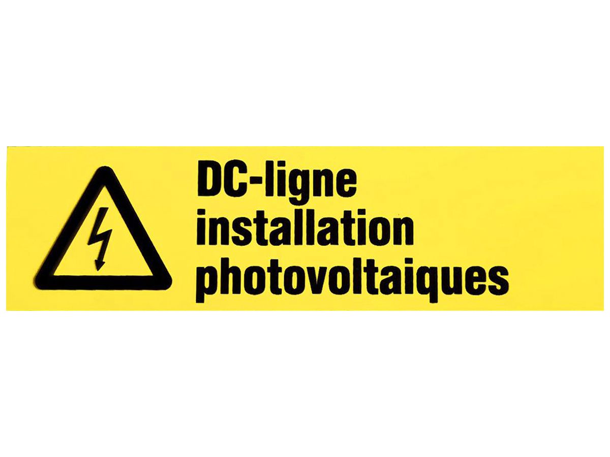 Etikette Plica EET UV SO FR: DC-ligne installation photovoltaique