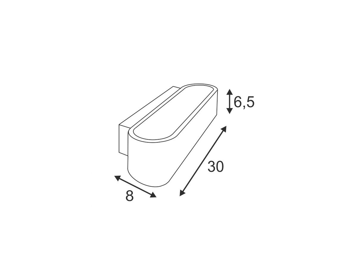 Wandleuchte SLV OSSA, R7s 120W up/down oval IP20 schwarz