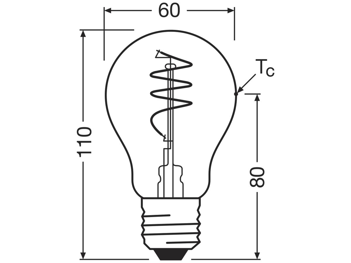 LED-Lampe Osram Vintage 1906 E27 3.4W 470lm 827 Ø60×110mm Typ A klar