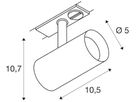 LED-Strahler SLV NOBLO SPOT PHASE 6W 740lm 927 32° DIM 1PH Ø50mm grau