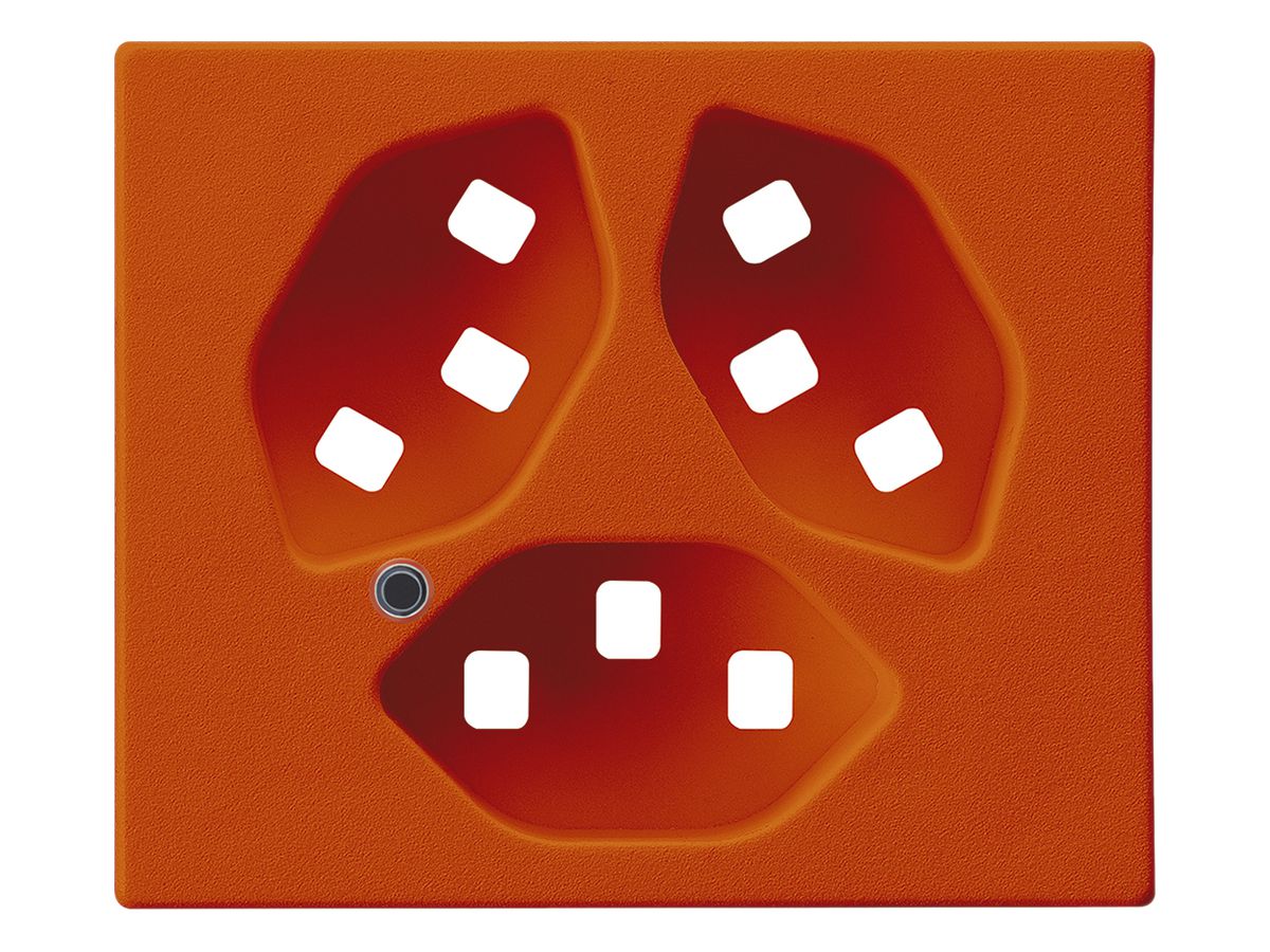 Frontplatte zu FLF-Steckdose Hager 3×Typ 23 beleuchtet Z orange