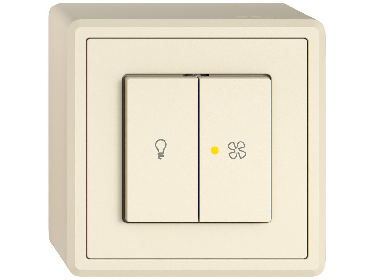 AP-Leuchtdruckschalter EDIZIO.liv SNAPFIX® für Licht&Venti 3/3/1L KS gelb cr