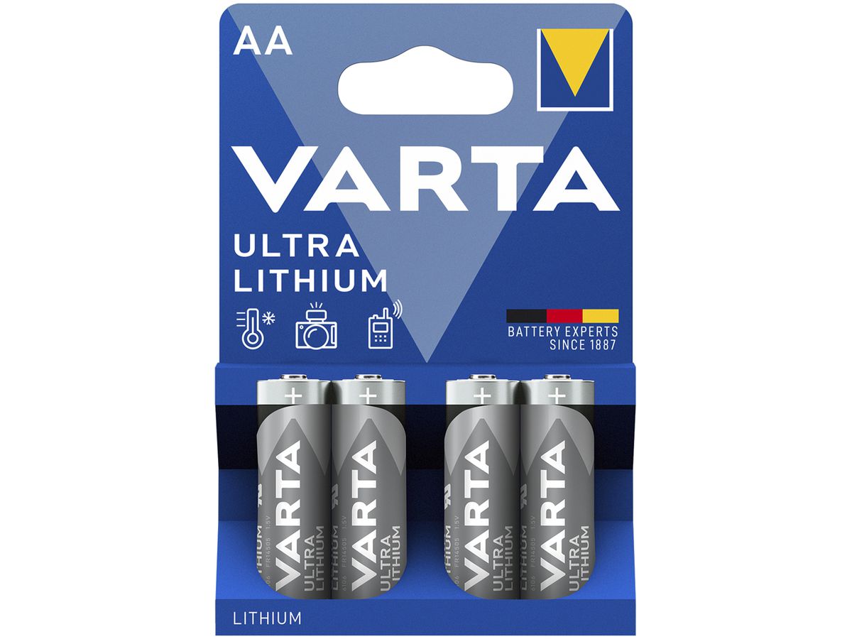 Batterie Lithium VARTA Ultra AA 1.5V Blister à 4 Stück