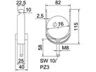 Schnellverleger BET 2056 H-Fuss Kunststoff 70…76mm 1×Kabel Stahl tfZn