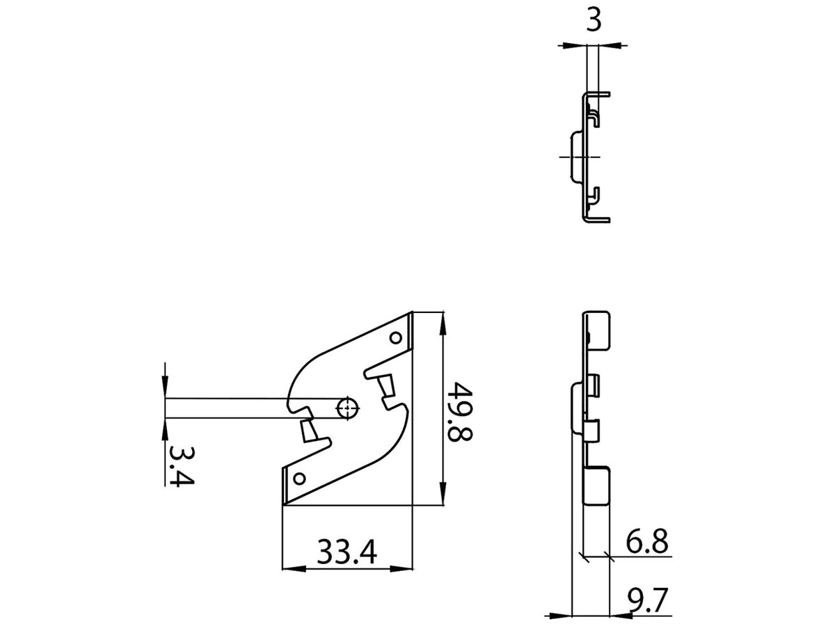 Befestigungsklammer Sylvania OneTrack Stahl 50×33×10mm weiss