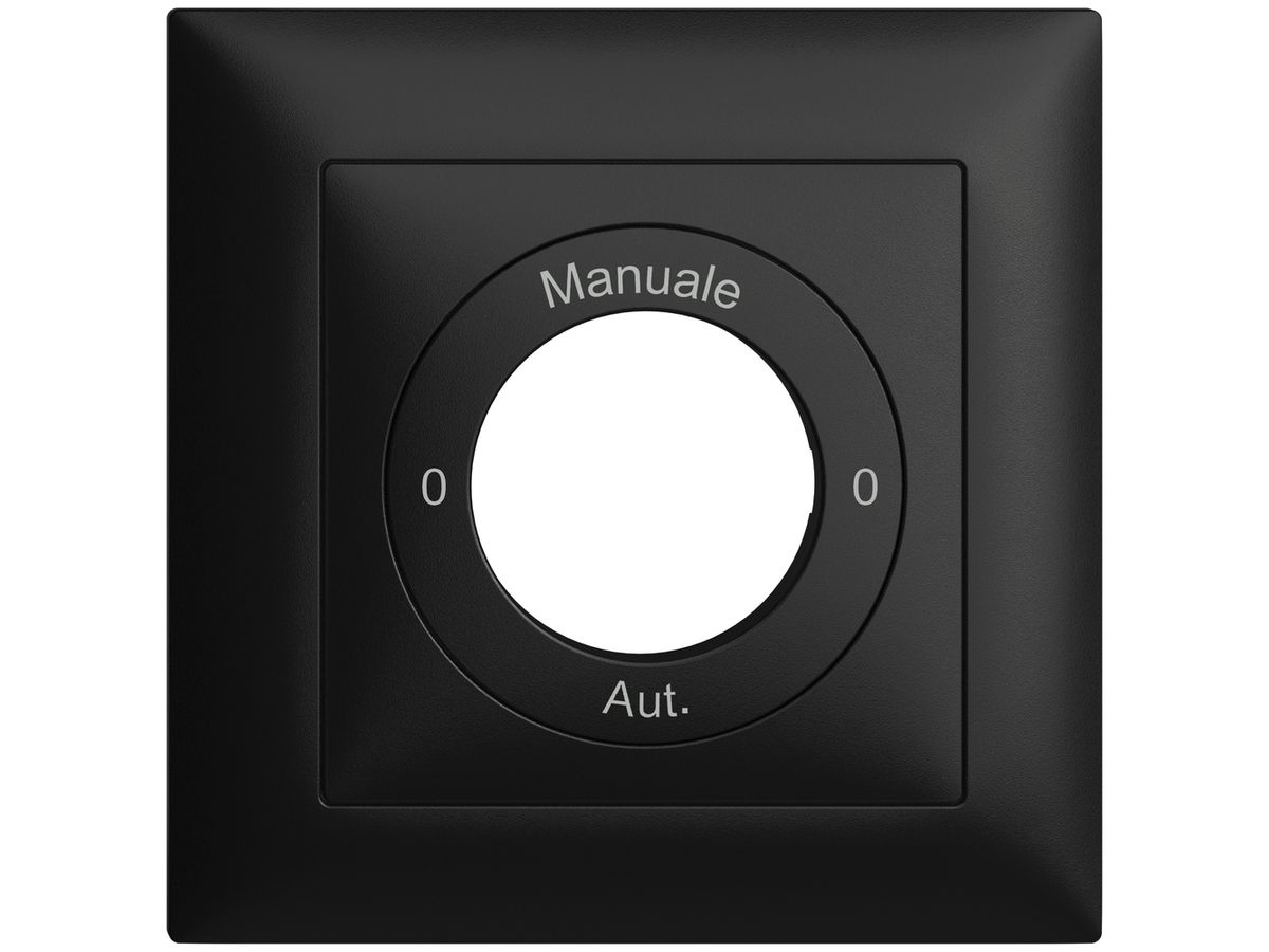 Frontset 0-Manuale-0-Aut. EDIZIOdue schwarz 88×88mm für Schlüsselschalter