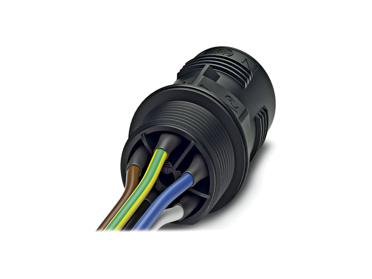 Durchführung QUICKON 4LPE M20 1.5mm² ohne Mutt. mit Kabel 0.5m schwarz