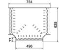 T-Stück BET RT 60×500mm Stahl feuerverzinkt