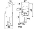 Schnellverleger BET 2056 N-Fuss Metall 16…22mm 1×Kabel Stahl tfZn