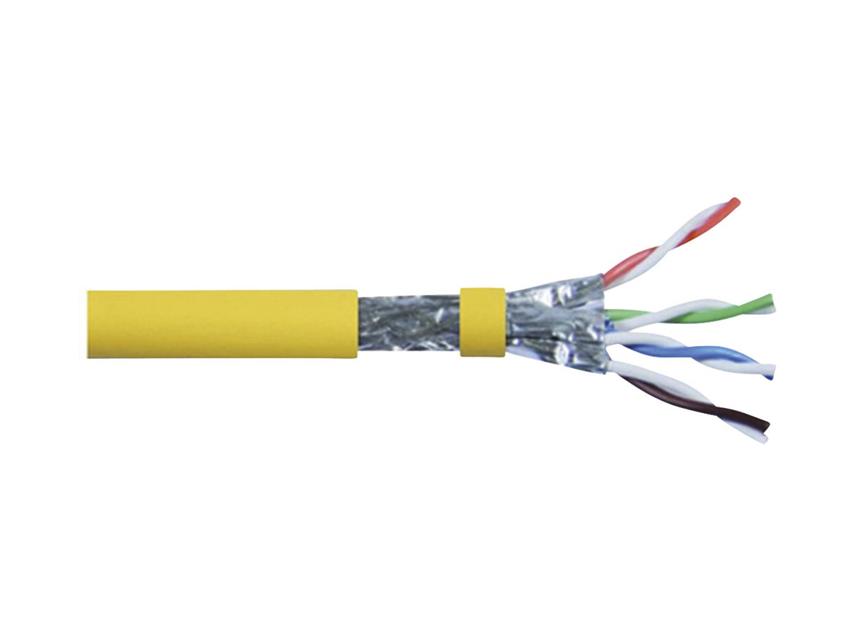 Datenkabel ROLINE Solid Kat.8.1 S/FTP 4P AWG22 2000MHz Eca gelb 100m