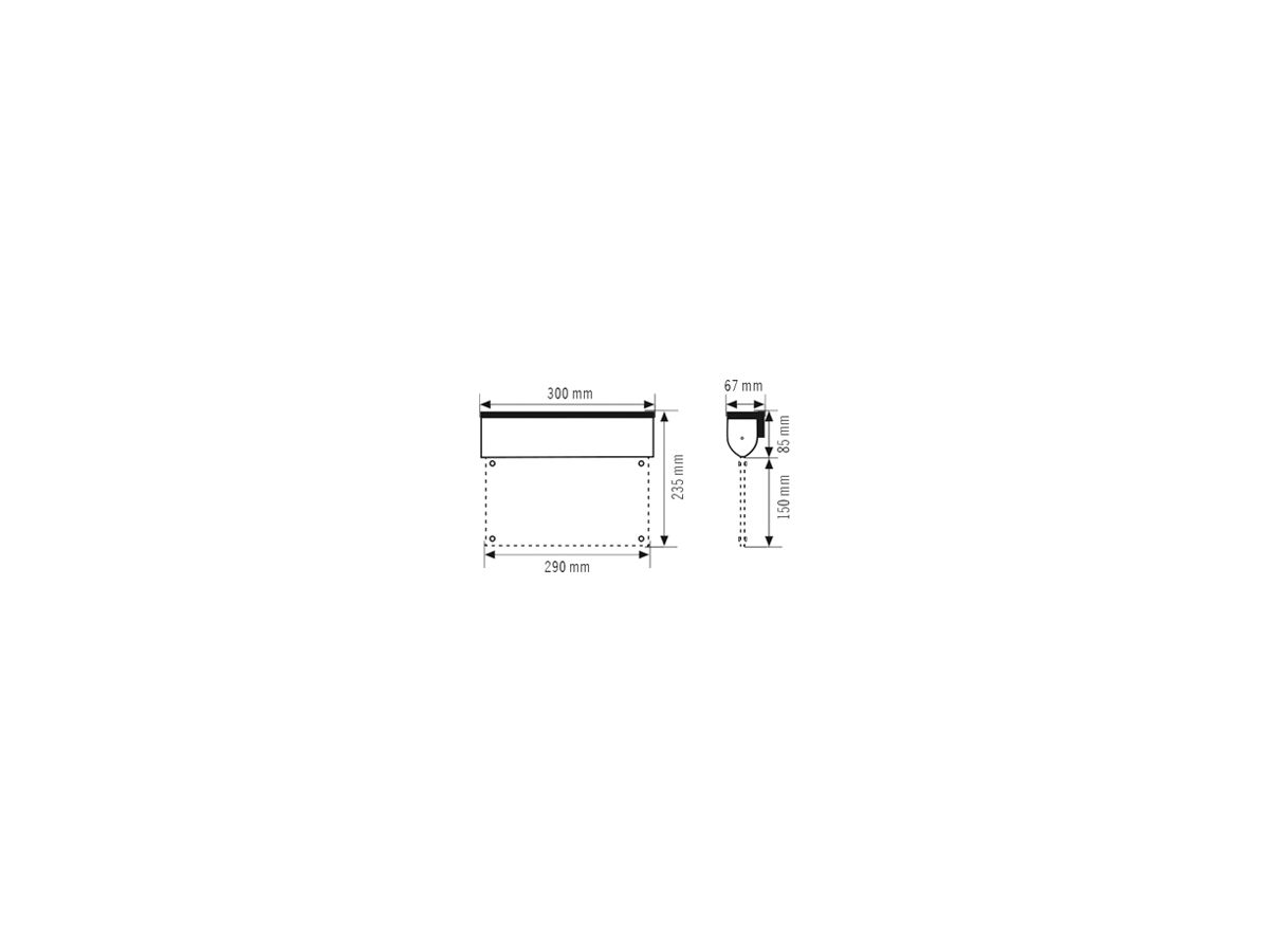 Notleuchte ESYLUX SLC EL LED IR 230V 3W IP40 3h Aluminium Wandmontage