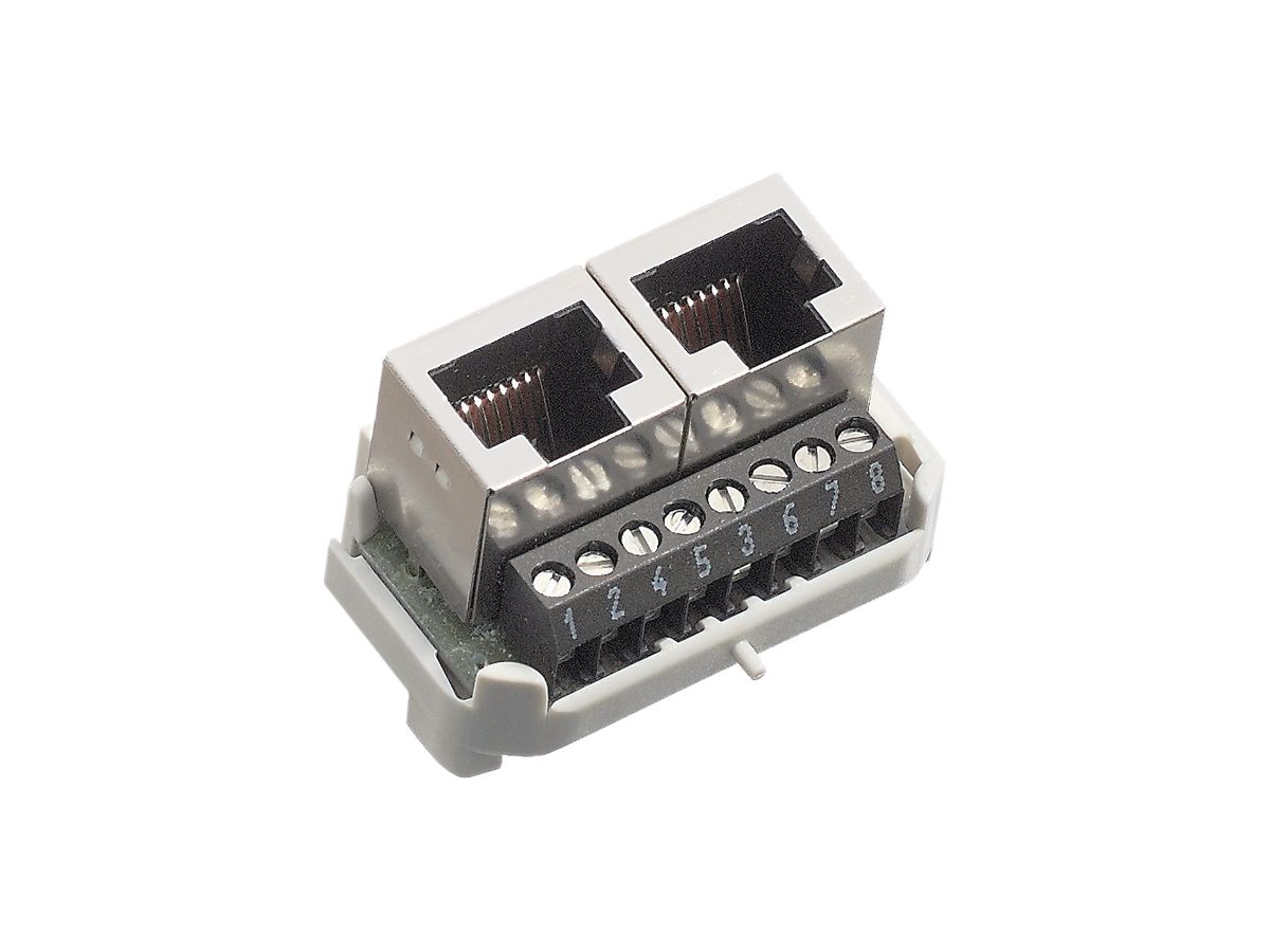 Einsatz ISDN R&M 2×RJ45/s 8P parallel Schraubklemme swissline