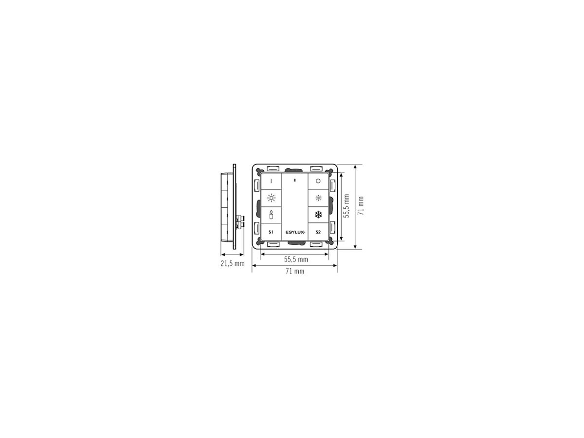 UP-Taster ESYLUX DALI, 8-fach Tunable White