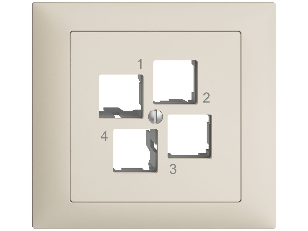 EB-Montageset EDIZIOdue FKE EASYNET S-One, für 4×RJ45, geradeauslass, crema