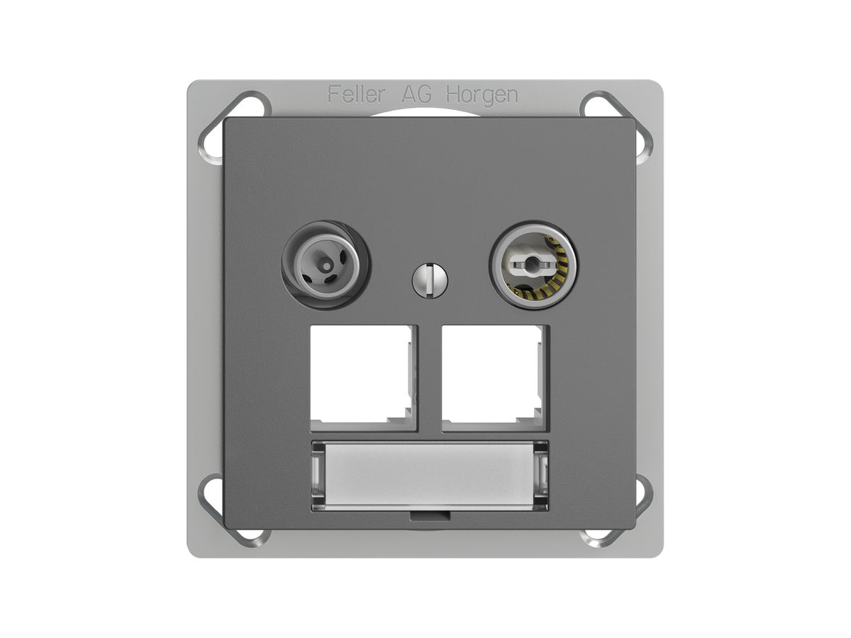 EB-Multimediadose EDIZIOdue FM.TE EASYNET 19dB, f.2×RJ45 S-One, dunkelgrau