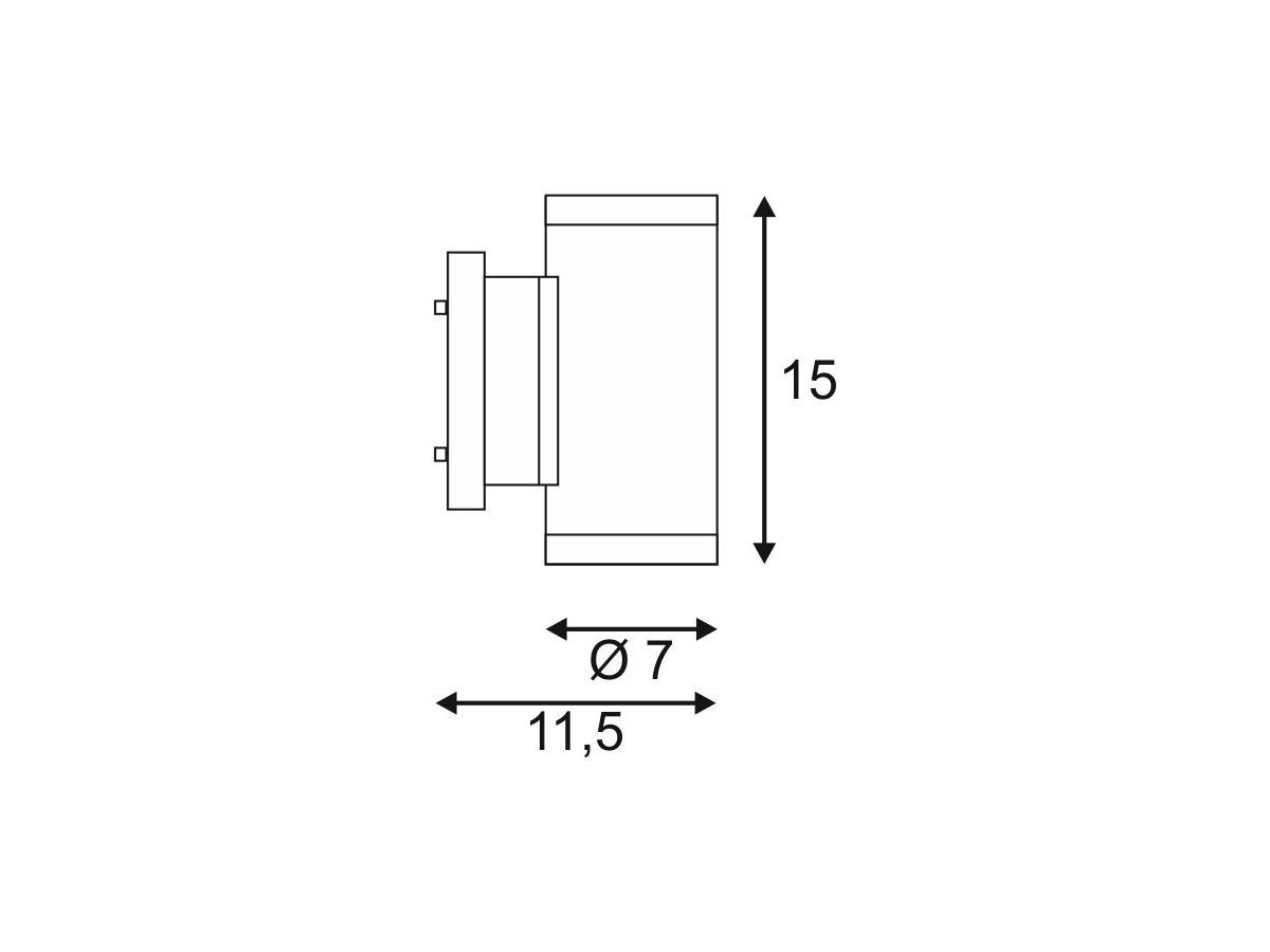 Wandleuchte SLV NEW MYRA UP/DOWN, 2×GU10 50W IP55 silbergrau