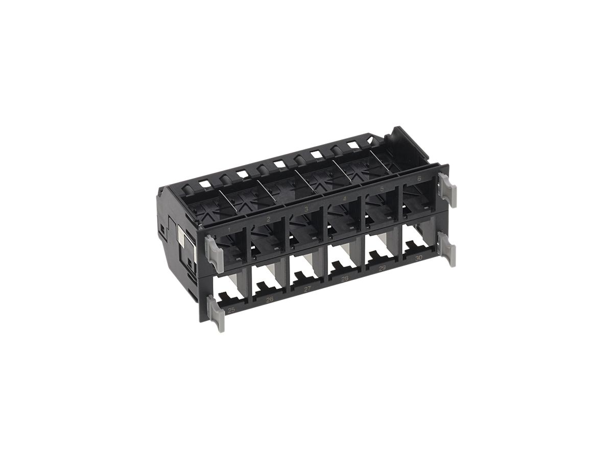 Anschlussmodulträger HD schwarz für 4×12 Module, ungeschirmt