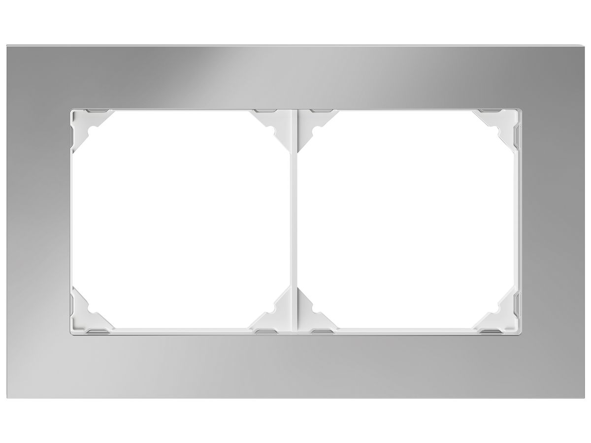 UP-Kopfzeile EDIZIO.liv prestige SNAPFIX® 1×2 94×154mm chromstahl poliert