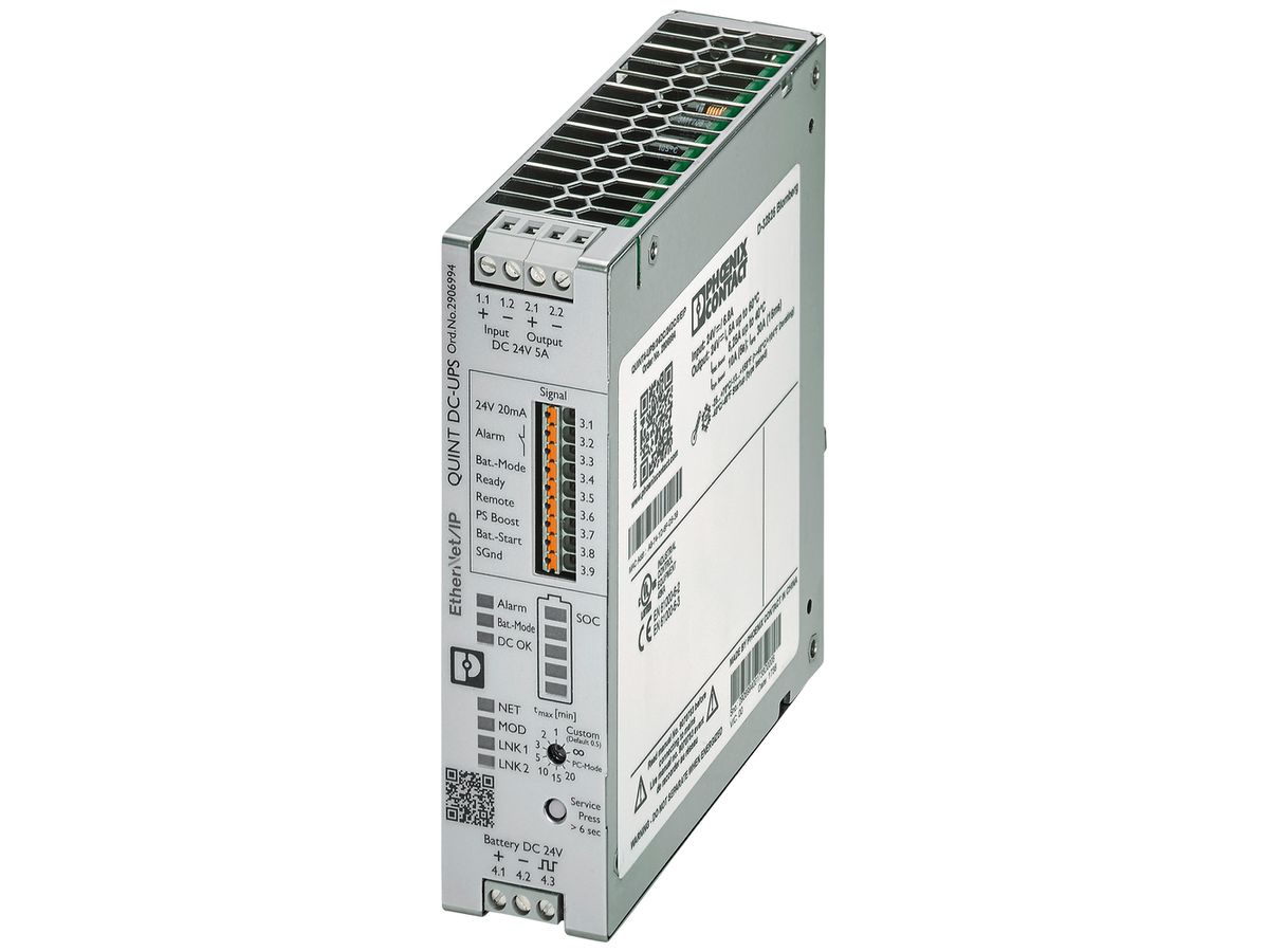 USV-Anlage PX QUINT4-UPS/24DC/24DC/5/EIP Modbus IN 24VDC OUT 24VDC/5 A