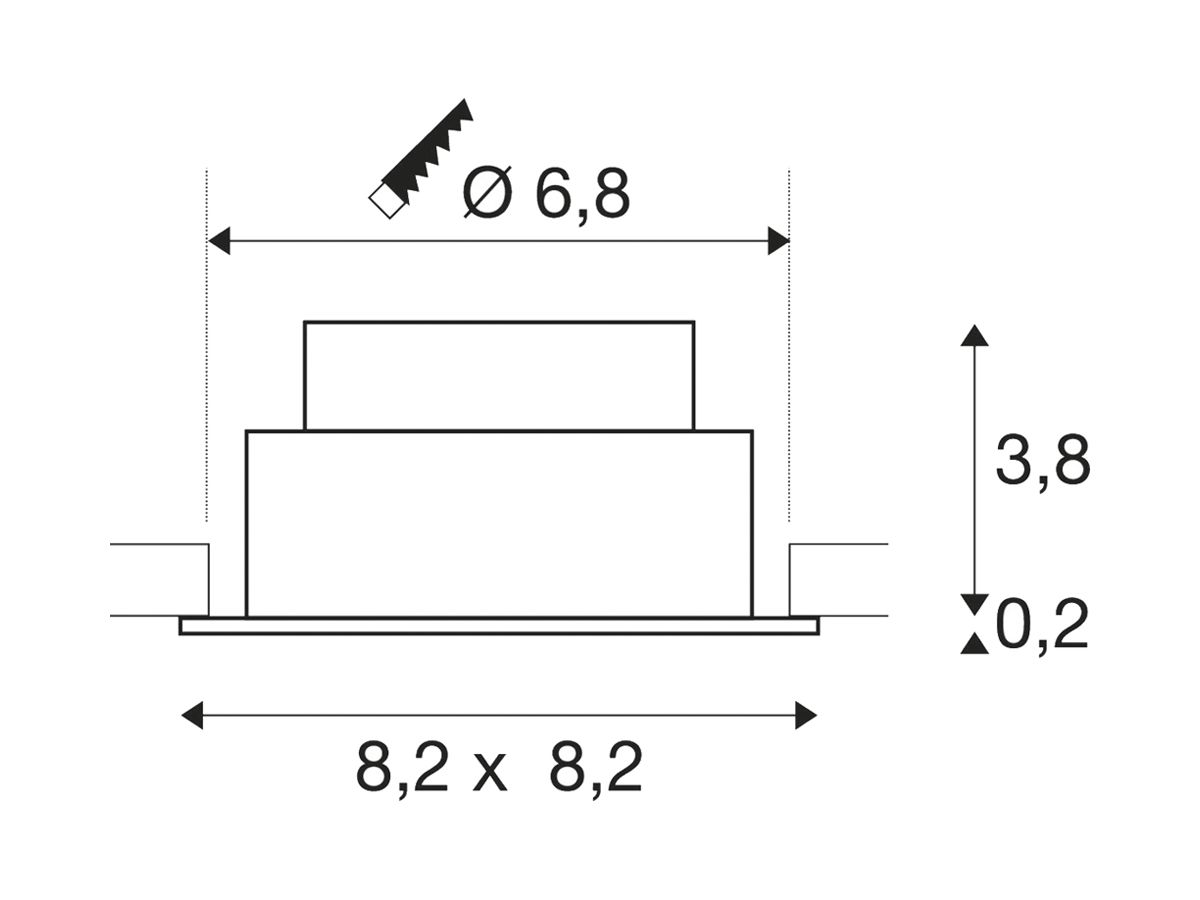 LED-Downlight SLV NEW TRIA 68 8.3W 705lm 927 38° DIM 82×82 ws
