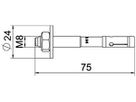 Bolzenanker BET BZ3 M8×75mm (0…20mm) A4