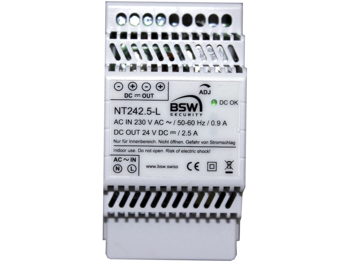 REG-Netzgerät BSW NT242.5-L, 200…240VAC, 24…28VDC, 2.5A, für Lademodul