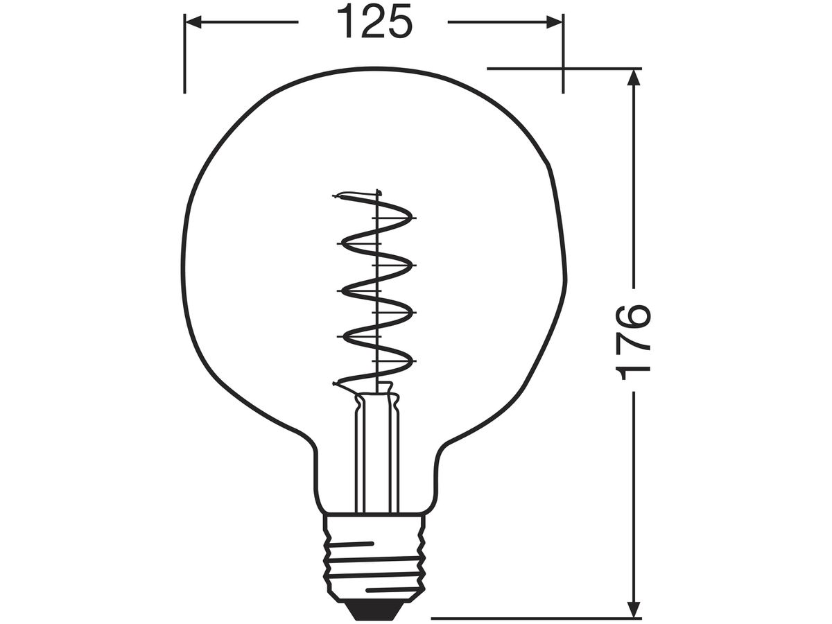 LED-Lampe LEDVANCE ET124 E27 4.5W 180lm 1600K DIM 176mm klar green