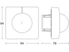 UP-Präsenzmelder Steinel IS 3360 KNX 2.8m 360° 180° eckig schwarz