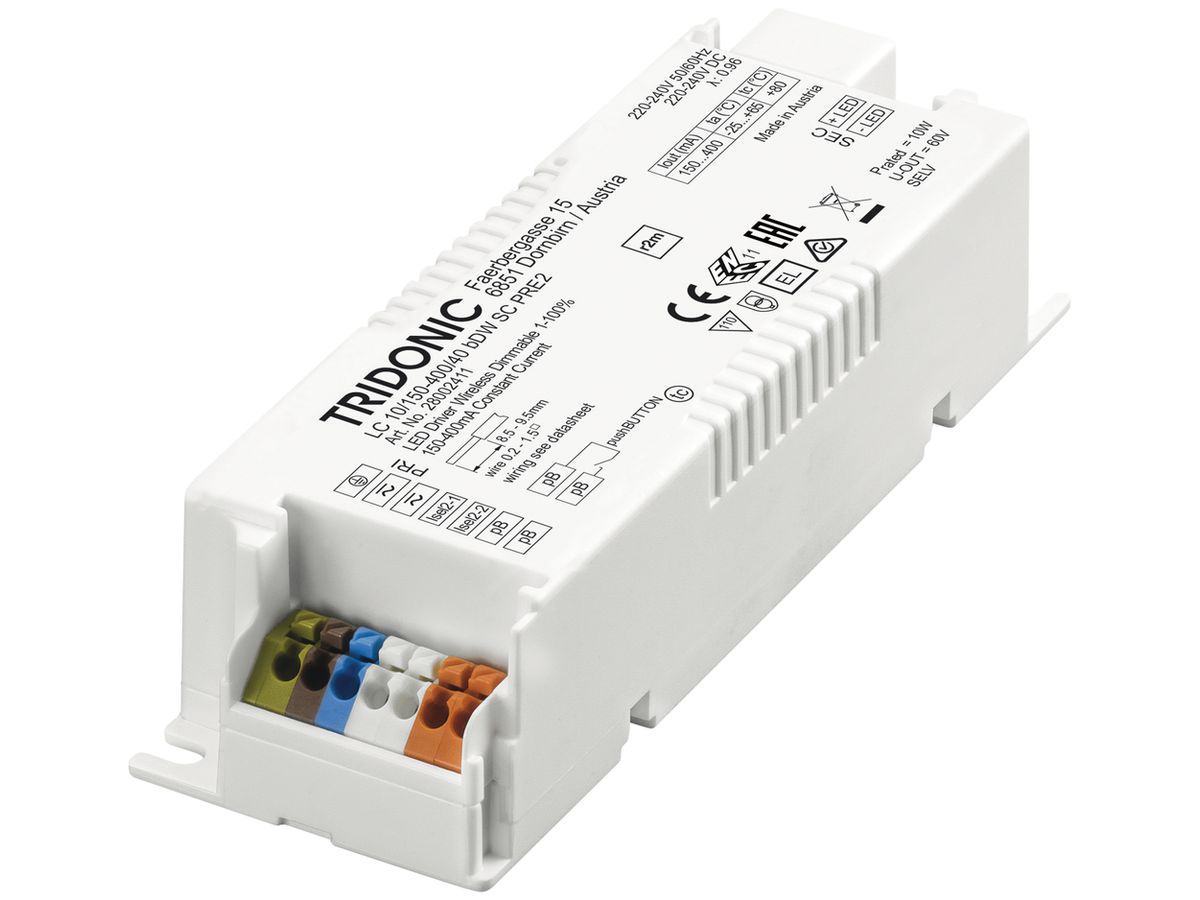 LED-Konverter basicDIM LC 10/150-400/40 bDW SC PRE2, 150…400mA, 10W, 43×30×130mm