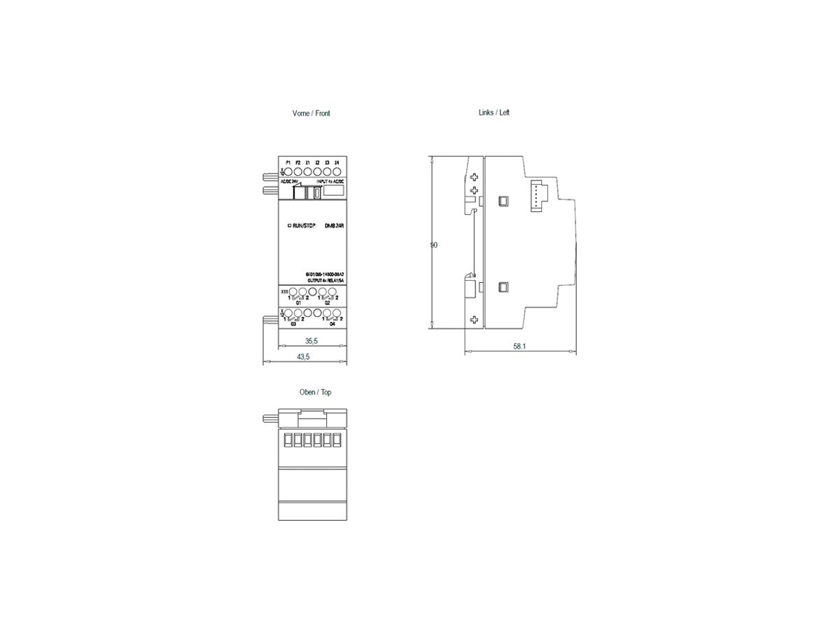 SPS-Erweiterungsmodul Siemens LOGO!8 DM8 24R, 4DE/4DA