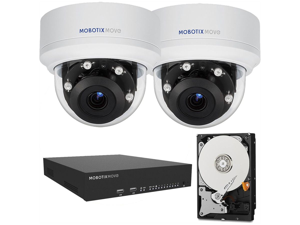 Videoüberwachungssystem MOBOTIX Mx-NVR-Set1: 2×VD2A-2-IR 1×NVR-8 1×HDD