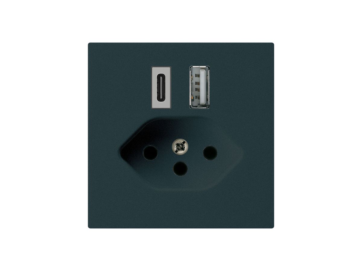 USB-Ladesteckdose kallysto 18W PD 1×Typ A 1×Typ C T13 schwarz