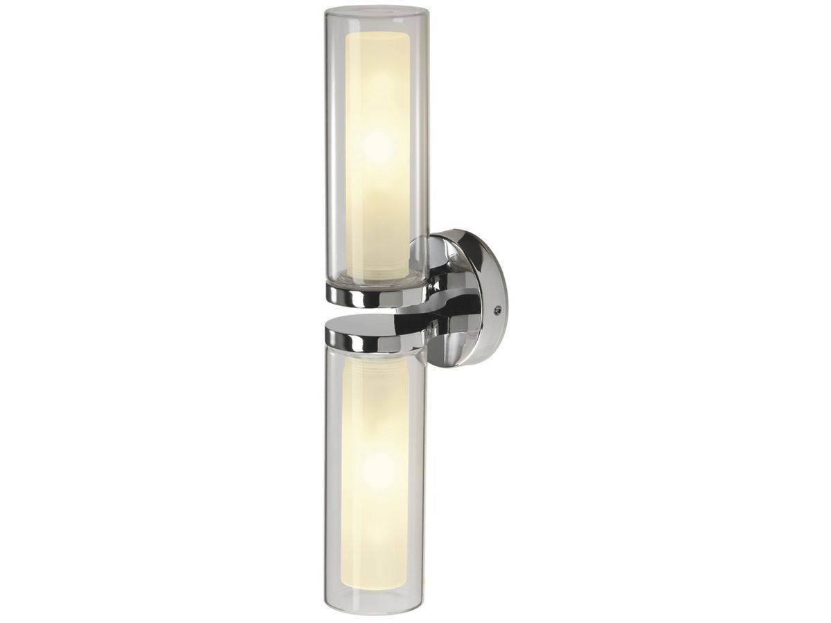 Wandleuchte SLV WL 106 E14 2×40W IP44 410×110×95mm chrom/Glas